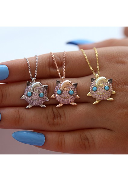 Pokemon Jigglypuff Gümüş Kolye