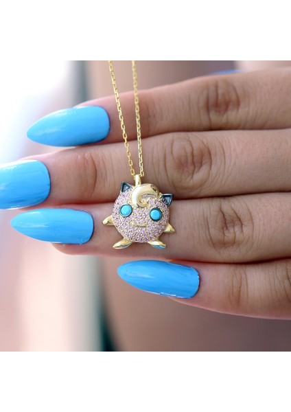 Pokemon Jigglypuff Gümüş Kolye