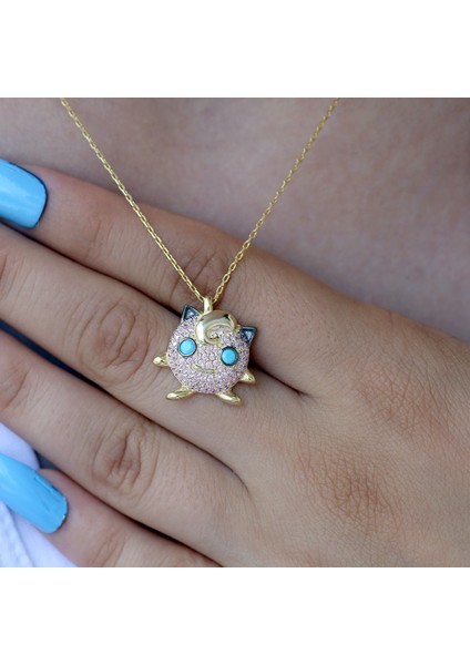 Pokemon Jigglypuff Gümüş Kolye