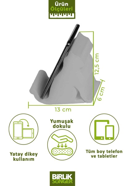 Sünger Kedi Masa Üstü Telefon ve Tablet Tutacağı 13X12,5X6 cm