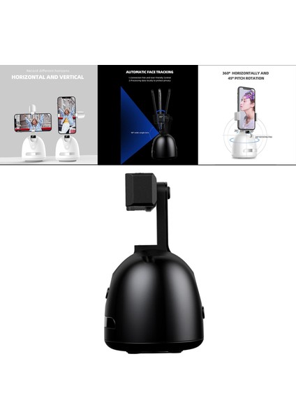 360 Rotasyon Selfie Yüz Izleme Stabilizatör Telefon Tutucusu Siyah (Yurt Dışından) modelleri