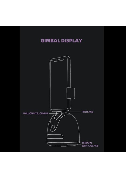 360 Rotasyon Selfie Yüz Izleme Stabilizatör Telefon Tutucusu Siyah (Yurt Dışından) indirimleri