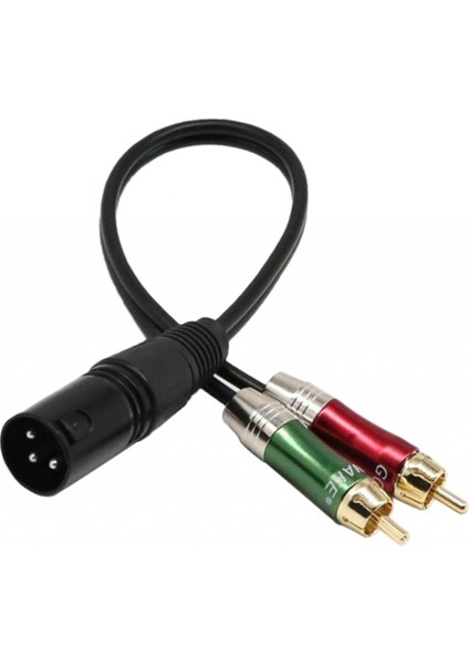 Xlr Erkek Fiş 2 x Fono Fono Rca Fiş Kablo Adaptör Adaptörü 30CM/11.8 " (Yurt Dışından)