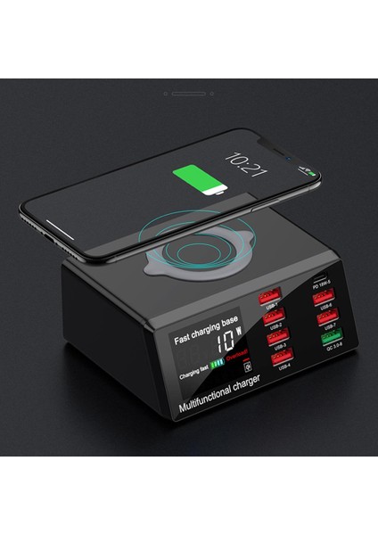 Qc 3.0 Hızlı Şarj 8 USB Ports Şarj Dock Istasyonu Kablosuz Şarj Cihazı (Yurt Dışından) fiyatları