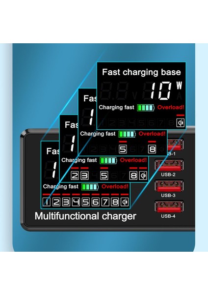Qc 3.0 Hızlı Şarj 8 USB Ports Şarj Dock Istasyonu Kablosuz Şarj Cihazı (Yurt Dışından) fırsatları