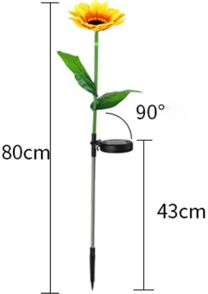 Ayçiçeği Desenli Solar Aydınlatma Gece Lambası Güneş Enerjili Günışığı Ayc-01 Slrcc-01