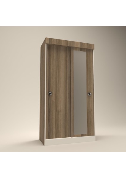 Kenzlife gardırop sürgülü kapaklı kapılı karanfil090 crd aynalı gardolap dolap