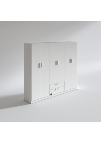 Kenzlife gardırop 6 kapılı çekmeceli begonvil210 byz kapaklı gardolap dolap fiyatları