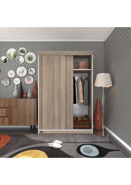 Kenzlife gardırop sürgülü kapaklı kapılı karanfil120 crd gardolap dolap