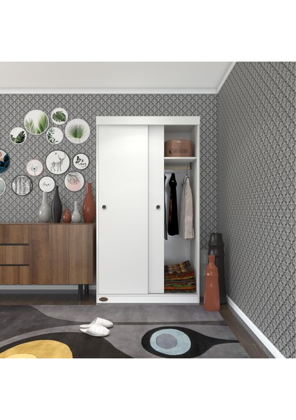 Kenzlife gardırop sürgülü kapaklı kapılı karanfil100 byz gardolap dolap