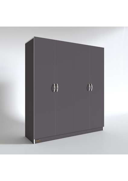 Kenzlife gardırop 4 kapılı kaktüs 180*160*52 gri XLARGE kapaklı gardolap dolap modelleri