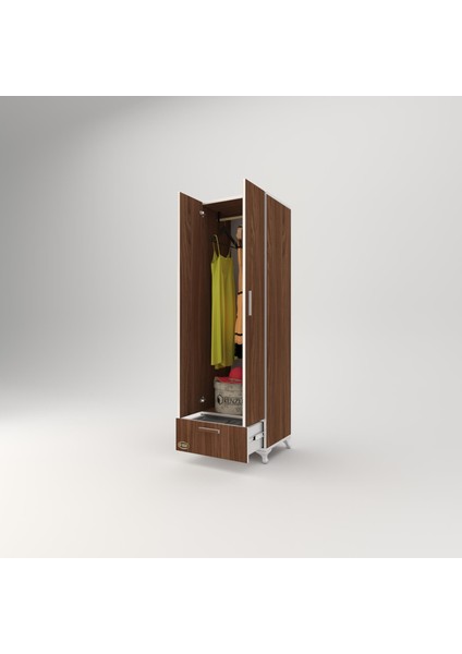 Kenzlife gardırop 2 kapaklı kapılı çekmeceli şebboy 168x50x42 cvz ayaklı gardolap dolap fiyatları