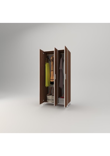 Kenzlife gardırop 3 kapaklı kapılı menekşe 168*80*42 cvz ayaklı gardolap dolap