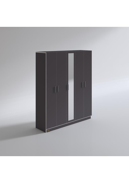 Kenzlife gardırop 5 kapaklı kapılı 150 lilyum gri aynalı gardolap dolap fiyatları
