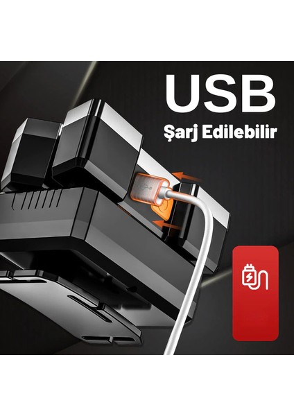 Dailylink 5led Dahili Pil USB Şarj Edilebilir Kafa Feneri Lambası