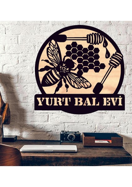 Kişiye Özel Arı Petek Bal Temalı Ahşap Duvar Tablo fiyatları