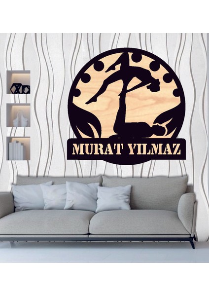 Kişiye Özel Akrobasi Bale Temalı Ahşap Duvar Tablo