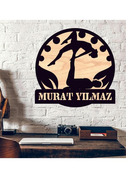 Kişiye Özel Akrobasi Bale Temalı Ahşap Duvar Tablo