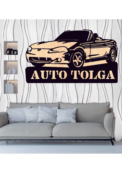 Kişiye Özel Araba Car Galeri Temalı Ahşap Duvar Tablo