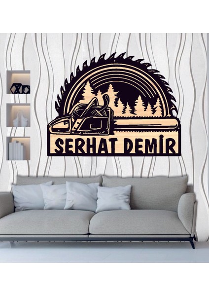 Kişiye Özel Ormancı Temalı Ahşap Duvar Tablo