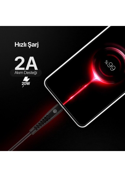 By Ttec Ekstra Dayanıklı Usb-A - iPhone Lightning 2A Şarj Kablosu 200CM