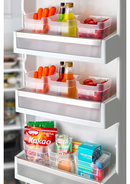 Büyük Boy 12'li Çok Amaçlı Buzdolabı Kapak Içi Düzenleyici Kutu -Çok Amaçlı Organizer 0,95ML