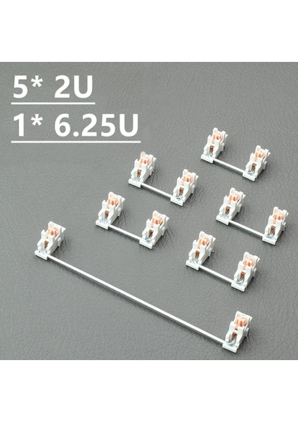 2u 6.25U Plaka Monte Sabitleyici Mekanik Klavye Için Yüksek Hassasiyet 5 Pcs 2u (Yurt Dışından)