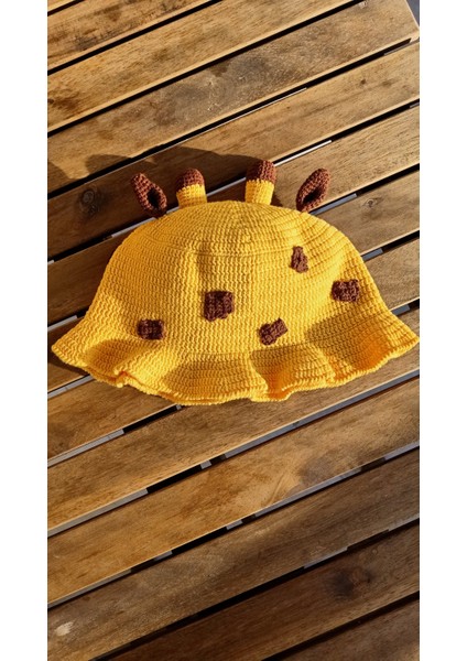 Handmade Zürafa Desenli Kadın Şapkası, %100 Pamuk