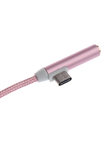 Type-C Ila 3,5 mm Kulaklık Ses Usb-C Şarjlı Ayırıcı Adaptör Gül Altın (Yurt Dışından)