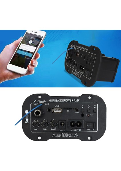 Hi-Fi Bass Güç lifikatörü 220V Tf/usb Oyuncu Motosiklet Tiyatrosu Için DIY.8X8CM (Yurt Dışından)