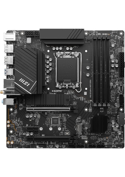 Msı Pro B760M-A Wıfı Ddr4 Soket 1700 Ddr4 5333(OC) Pcı-E ,m.2 Usb3.2 Hdmı,dp 1x 2.5g Lan wı-Fı 6e Matx fiyatları