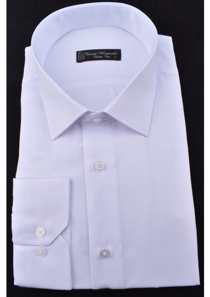 Mikro Saten Slimfit Gömlek/beyaz/l