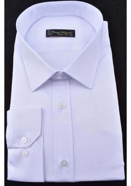 Pamuk Likra Slimfit Gömlek/beyaz/xxl