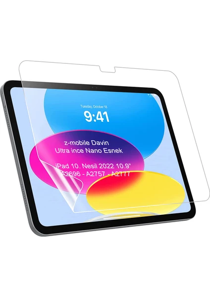 Apple Ipad 10. Nesil 2022 10.9" Uyumlu Ekran Koruyucu Kırılmaz Nano Flexible Esnek