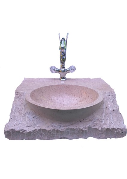 Traverten Blok Tasarım Lavabo