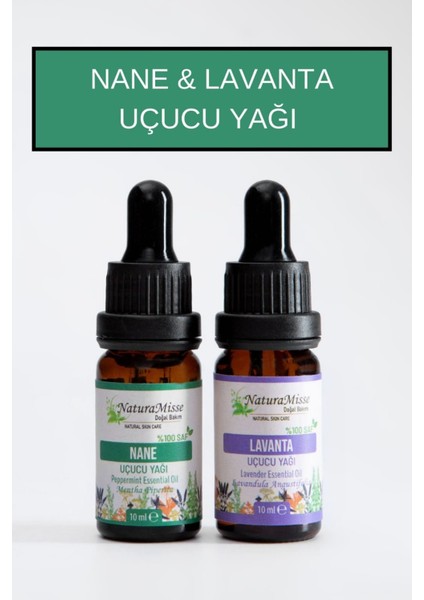 NaturaMisse Lavanta Uçucu Yağı 10 ml Nane Uçucu Yağı 10 ml %100 Saf