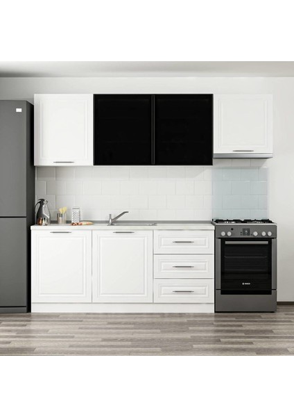 240 cm Mebran C + Alm. Füme Cam Mutfak Dolabı Beyaz 240-MCACB2 fiyatları