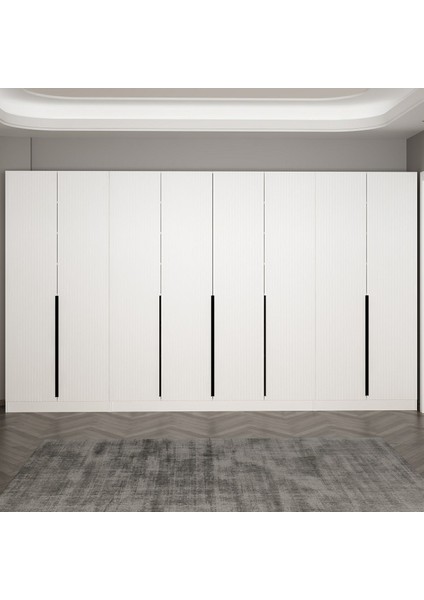 Kale 210 cm 8 Kapaklı 6b Raf Portmanto Beyaz Mebran Çizgili Beyaz fiyatları