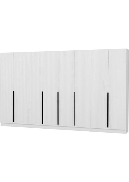 Kale 210 cm 8 Kapaklı 6b Raf Portmanto Beyaz Mebran Çizgili Beyaz fırsatları