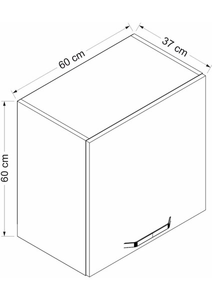 Mutfak Modül Üst 2YK1R 60CM Dolap Byz Mebran C Antrasit