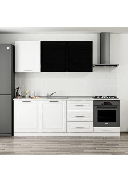 240 cm Mebran C + Alm. Füme Cam Mutfak Dolabı Beyaz 240-MCACB3 fiyatları