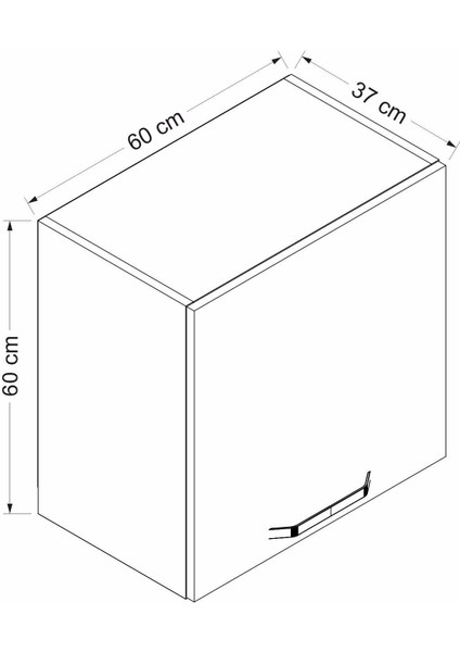 Mutfak Modül Üst 1dk 60CM Asp Dolap Byz Mebran C Antrasit