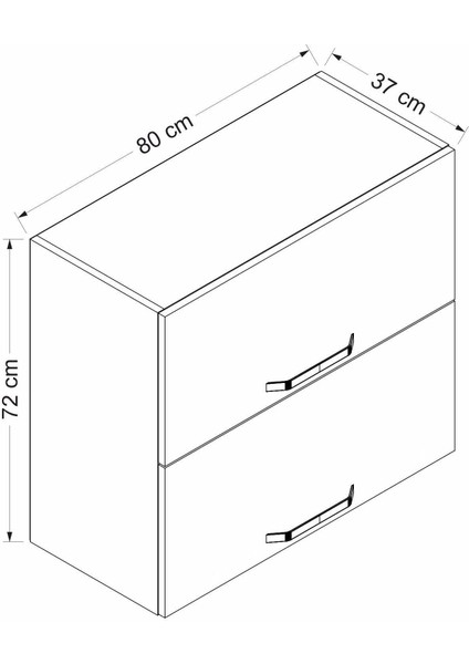 Mutfak Modül Üst 2YK1R 80CM Dolap Byz Mebran C Byz
