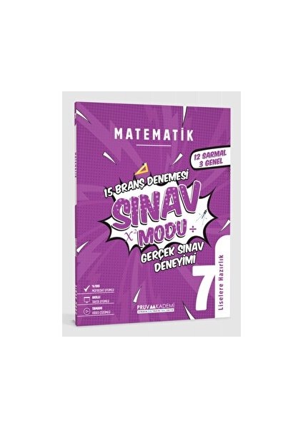 7. Sınıf Matematik Sınav Modu 15 Deneme Pruva Akademi