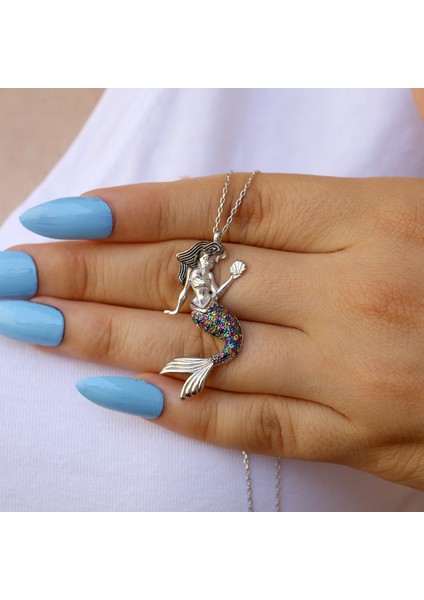 Deniz Kızı Gümüş Kolye modelleri