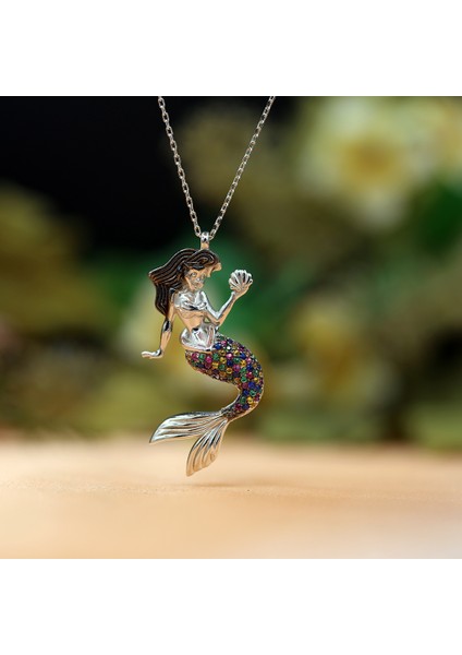 Deniz Kızı Gümüş Kolye