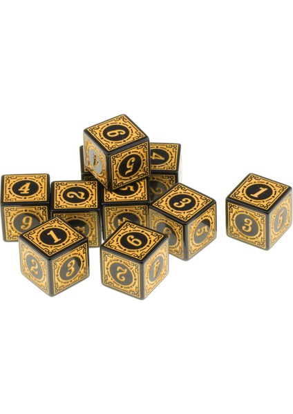 10-Pack Entertainment Dice Masstop Oyun Oyunu Zar Oyuncak Sarı-1