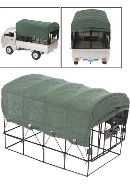 Metal Kafes Wpl D12 Mini Rc Araç Modifikasyon Parçaları Yeşil Canvas ile indirimleri