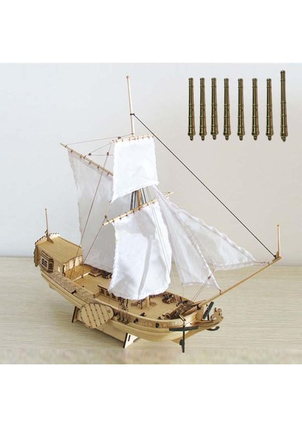 1/80 Ölçekli Ahşap Yelkenli Modeli Monte Edilmemiş 8pcs Bronz 8pcs Bronz modelleri