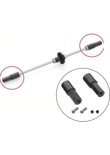 Wpl Için 2x 2x Metal Tekerlek Aks Mil Kupası D12C14 C24 Q62 Parçaları Için